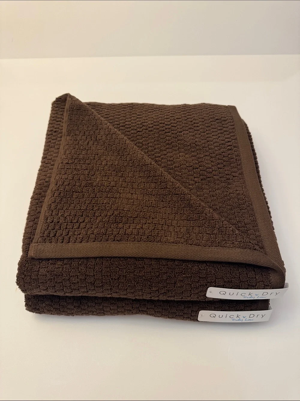 10pc TRULY LOU 100% Cotton Quick Dry Bath Towel Set - HOT FUDGE (Brown)